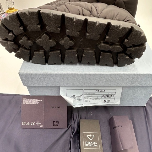Women’s Prada re-nylon triangle logo padded draw cord snow boots size 39 Italy - Picture 6 of 11